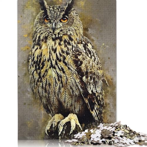 Puzzle für Erwachsene, Eule, Aquarell, 1500 Teile, Holzpuzzle für Erwachsene ab 18 Jahren, tolle Geschenke zu Weihnachten, 1500 Teile (85 x 57 cm) von QBIREX