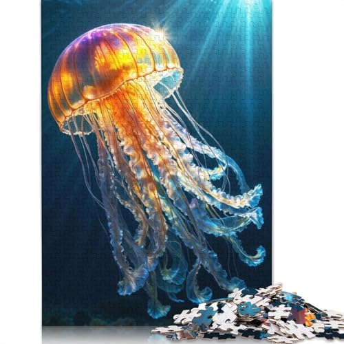 Puzzle für Erwachsene, Golden Sunbeam Jelly, 520-teiliges Holzpuzzle für Erwachsene und Personen ab 18 Jahren, schwierig und herausfordernd, 520 Teile (52 x 38 cm) von QBIREX