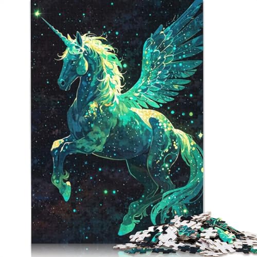 Puzzle für Erwachsene, Himmlisches Einhorn, 1000-teiliges Puzzle, Holzpuzzle für Erwachsene und Lernpuzzle, Familienspiel, 1000 Teile (75 x 50 cm) von QBIREX