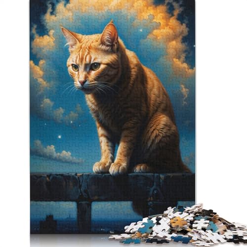Puzzle für Erwachsene, Katze, die das Gebiet vermessen, 520 Teile, aus Holz, ab 18 Jahren, Lernspielzeug, 520 Teile (52 x 38 cm) von QBIREX