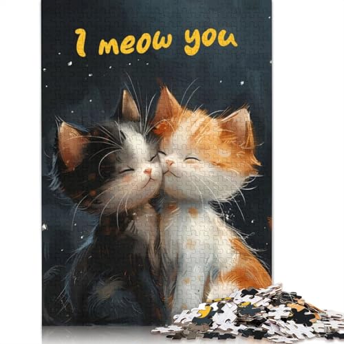 Puzzle für Erwachsene, Kitty Love, 1000-teiliges Puzzle, Holzpuzzle für Erwachsene ab 18 Jahren, Weihnachts- und Geburtstagsgeschenke, 1000 Teile (75 x 50 cm) von QBIREX