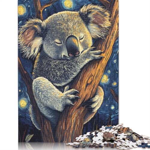 Puzzle für Erwachsene, Koala in Sternennacht, Puzzle, Puzzles für Erwachsene, Lernspiel, Herausforderung, Spielzeug, 1000 Teile (75 x 50 cm) von QBIREX