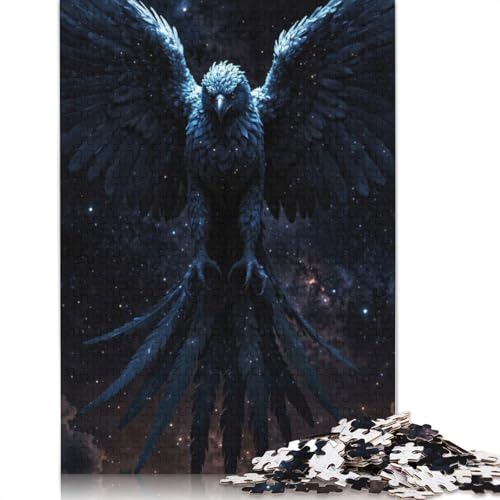 Puzzle für Erwachsene, Lone Eagle Soars Night Sky, 520-teiliges Puzzle, Holzpuzzle für Erwachsene und ab 18 Jahren, Spiele, Spielzeug, Geschenk, 520 Teile (52 x 38 cm) von QBIREX