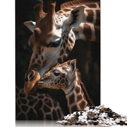Puzzle für Erwachsene, Mama-Giraffe mit Baby, 1500-teiliges Puzzle, Holzpuzzle für Erwachsene und ab 18 Jahren, Spiele, Spielzeug, Geschenk, 1500 Teile (85 x 57 cm) von QBIREX
