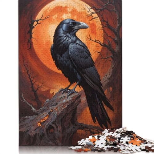 Puzzle für Erwachsene, Mondschein-Rabe, 1500 Teile, Holzpuzzle für Erwachsene und ab 18 Jahren, Familienaktivität, 1500 Teile (85 x 57 cm) von QBIREX