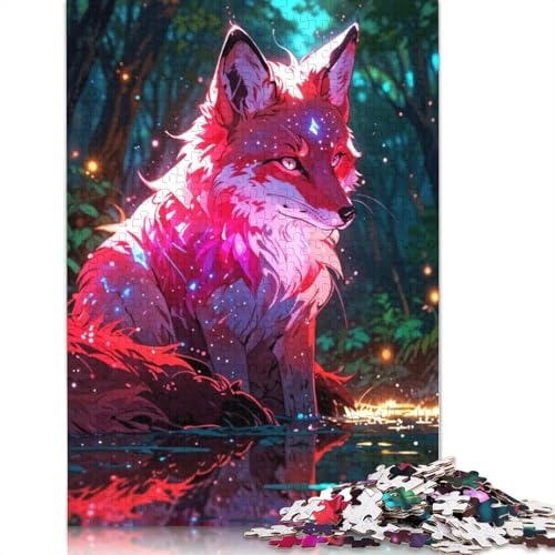 Puzzle für Erwachsene, Mystischer Fuchs im Zauberwald, 1000-teiliges Puzzle für Erwachsene, Holzpuzzle für Erwachsene und Heimdekoration, Puzzlespielzeug, 1000 Teile (75 x 50 cm) von QBIREX