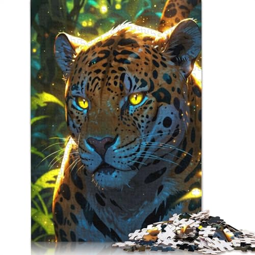 Puzzle für Erwachsene, Mystischer Jaguar im Dschungel, 1500-teiliges Puzzle, Holzpuzzle für Erwachsene und Personen ab 18 Jahren, anspruchsvolles Spielpuzzle, 1500 Teile (85 x 57 cm) von QBIREX