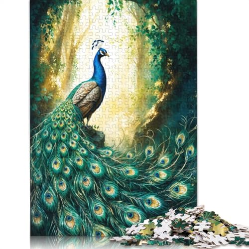 Puzzle für Erwachsene, Pfau im Wald, 520-teiliges Puzzle, Holzpuzzle für Erwachsene und ab 18 Jahren, Spielzeug, Wanddekoration, 520 Teile (52 x 38 cm) von QBIREX