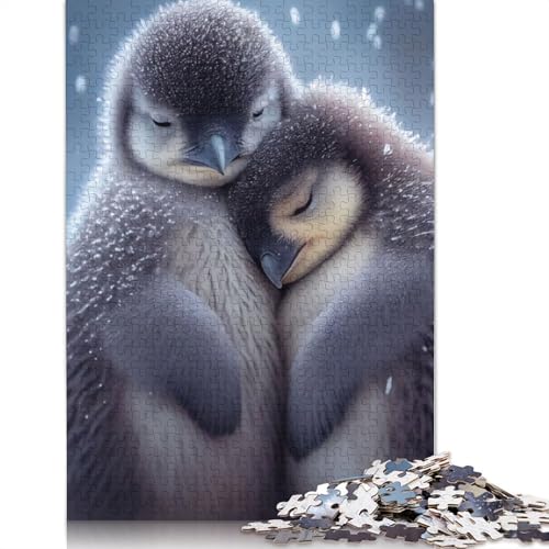 Puzzle für Erwachsene, Pinguin-Kuschelpuzzle, 1000 Teile, für Erwachsene, Geschenke, Holzpuzzle, geeignet für Kinder ab 18 Jahren, tolles Geschenk für Erwachsene, 1000 Teile (75 x 50 cm) von QBIREX