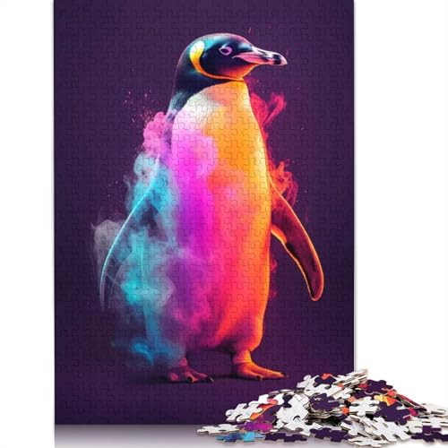 Puzzle für Erwachsene, Pinguin-Neon, 520-teiliges Puzzle, Holzpuzzle für Erwachsene und ab 18 Jahren, Familienaktivität, 520 Teile (52 x 38 cm) von QBIREX