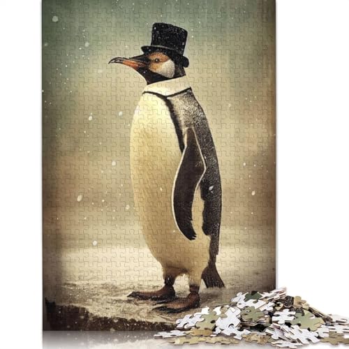 Puzzle für Erwachsene, Pinguin-Retro, 520-teiliges Puzzle, Holzpuzzle für Erwachsene und ab 18 Jahren, Familienaktivität, 520 Teile (52 x 38 cm) von QBIREX