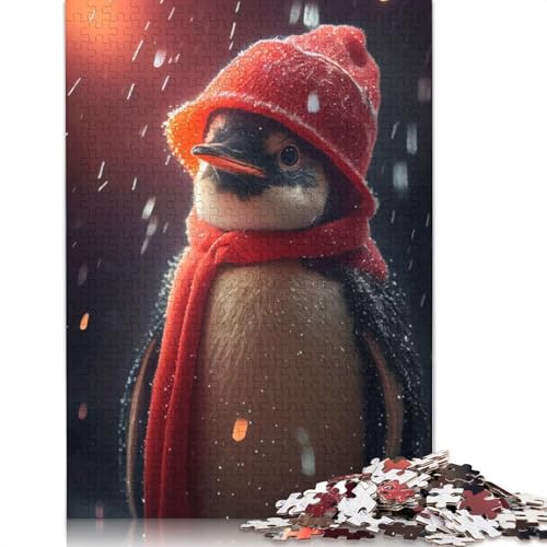 Puzzle für Erwachsene, Pinguin-Schnee, 1000-teiliges Puzzle, Holzpuzzle für Erwachsene und ab 18 Jahren, Familienaktivität, 1000 Teile (75 x 50 cm) von QBIREX