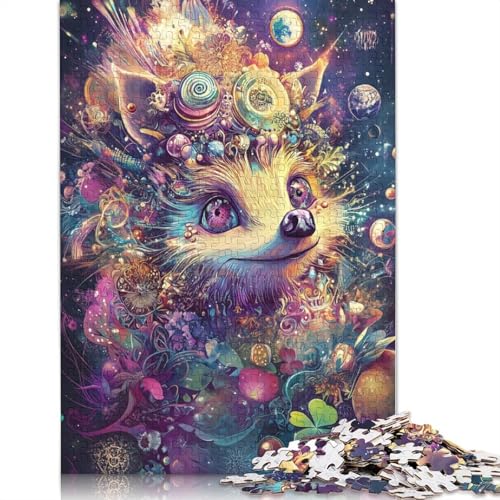 Puzzle für Erwachsene, Psychedelischer Fuchs, Nahaufnahme – Visionäre Digitale Kunst für Moderne Wände, Puzzles für Erwachsene, Lernspiel, Herausforderungsspielzeug (75 x 50 cm) von QBIREX
