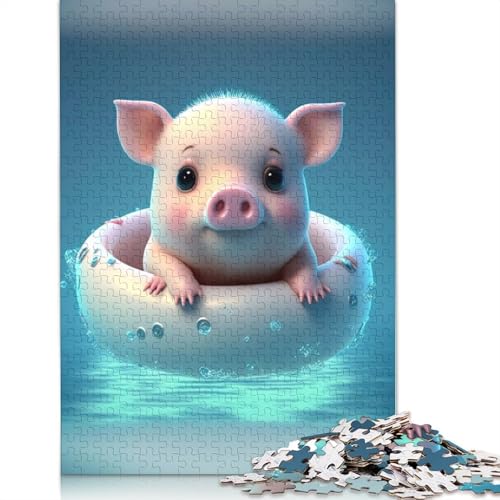 Puzzle für Erwachsene, Puzzle Babyschwein, 1000 Teile, Holzpuzzle für Erwachsene und ab 18 Jahren, schwierig und herausfordernd, 1000 Teile (75 x 50 cm) von QBIREX