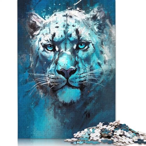 Puzzle für Erwachsene, Schneeleopardenblick, 520-teiliges Puzzle, Holzpuzzle für Erwachsene und ab 18 Jahren, Spielzeug, Wanddekoration, 520 Teile (52 x 38 cm) von QBIREX