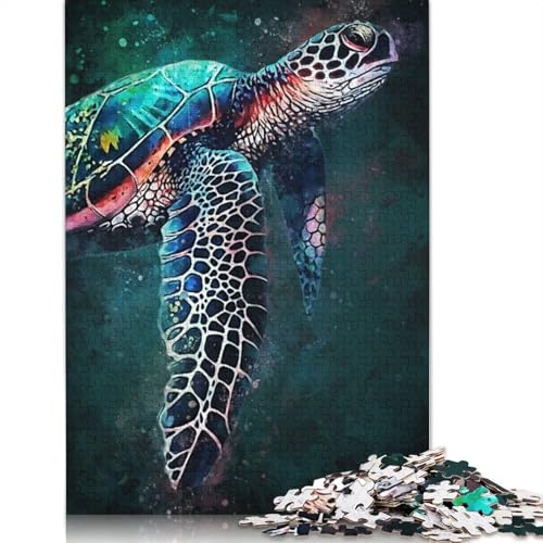 Puzzle für Erwachsene, Schwarze Schildkröte, 520-teiliges Puzzle, Holzpuzzle für Erwachsene ab 18 Jahren, Weihnachts- und Geburtstagsgeschenke, 520 Teile (52 x 38 cm) von QBIREX
