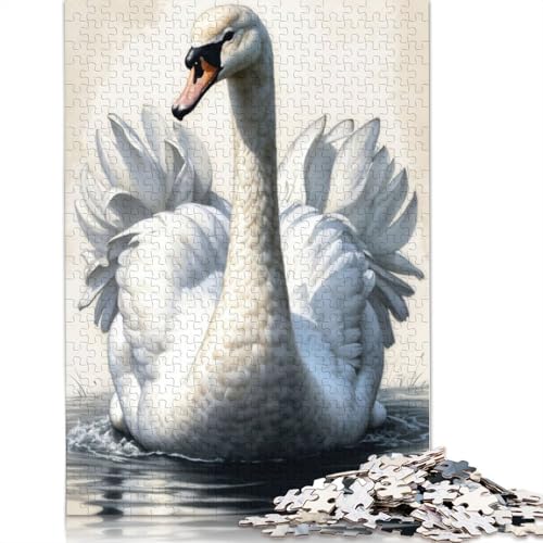 Puzzle für Erwachsene, Serene Swan, 1000-teiliges Puzzle, Holzpuzzle für Erwachsene ab 18 Jahren, Weihnachts- und Geburtstagsgeschenke, 1000 Teile (75 x 50 cm) von QBIREX