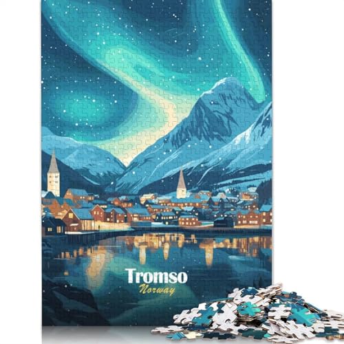 Puzzle für Erwachsene, Tromso, Norwegen: Nachthimmel-Puzzle für Erwachsene, Lernspiel, Herausforderungsspiel, 520 Teile (52 x 38 cm). von QBIREX