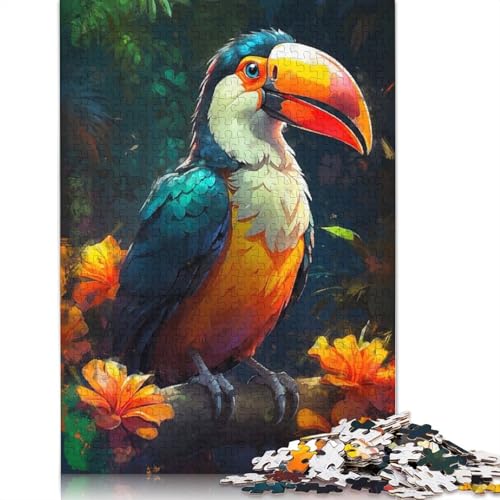 Puzzle für Erwachsene, Tukan-Tango im Dschungel, 1000-teiliges Puzzle, Holzpuzzle für Erwachsene und ab 18 Jahren, Spielzeug, Wanddekoration, 1000 Teile (75 x 50 cm) von QBIREX