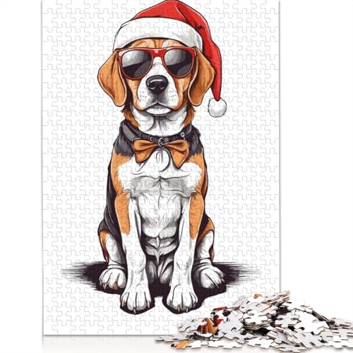 Puzzle für Erwachsene, Weihnachts-Beagle, 1500-teiliges Puzzle, Holzpuzzle für Erwachsene und ab 18 Jahren, Spiele, Spielzeug, Geschenk, 1500 Teile (85 x 57 cm) von QBIREX
