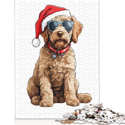 Puzzle für Erwachsene, Weihnachts-Labradoodle, 520-teiliges Puzzle, Holzpuzzle für Erwachsene und ab 18 Jahren, Geschenk für Erwachsene und 520 Teile (52 x 38 cm) von QBIREX