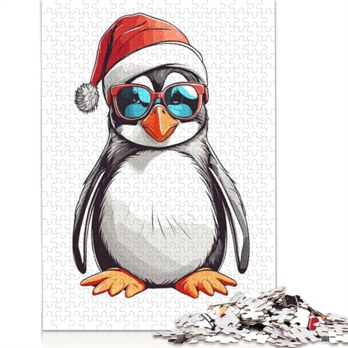 Puzzle für Erwachsene, Weihnachtspinguin, 520-teiliges Holzpuzzle für Erwachsene ab 18 Jahren, Lernspielzeug, 520 Teile (52 x 38 cm) von QBIREX