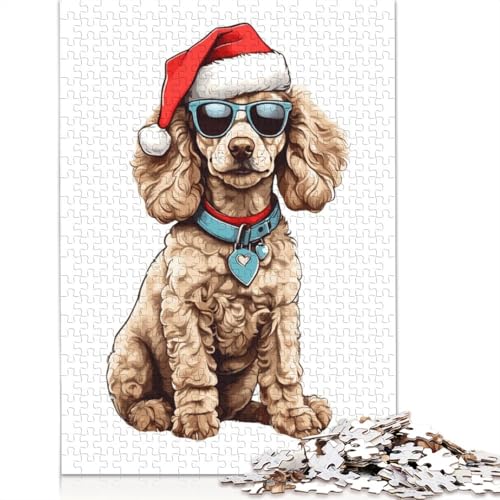 Puzzle für Erwachsene, Weihnachtspudel, 1000-teiliges Puzzle, Holzpuzzle für Erwachsene und ab 18 Jahren, Geschenk für Erwachsene und 1000 Teile (75 x 50 cm) von QBIREX