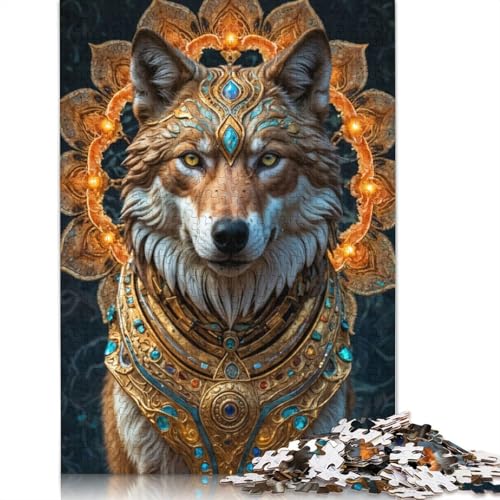 Puzzle für Erwachsene, Wolf King Adorned, 1000-teiliges Puzzle, Holzpuzzle für Erwachsene ab 18 Jahren, Weihnachts- und Geburtstagsgeschenke, 1000 Teile (75 x 50 cm) von QBIREX