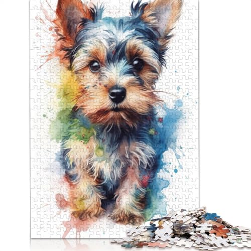 Puzzle für Erwachsene, Yorkshire-Terrier-Welpe, 520-teiliges Puzzle, Holzpuzzle für Erwachsene und ab 18 Jahren, Spiele, Spielzeug, Geschenk, 520 Teile (52 x 38 cm) von QBIREX