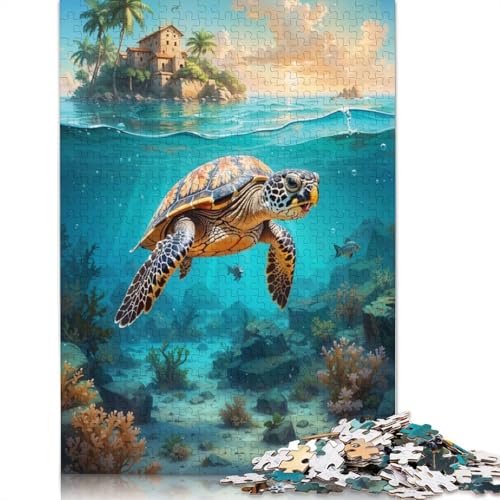 Puzzle für Erwachsene, digital, Meeresschildkröte, 1000 Teile, aus Holz, ab 18 Jahren, Lernspielzeug, 1000 Teile (75 x 50 cm) von QBIREX