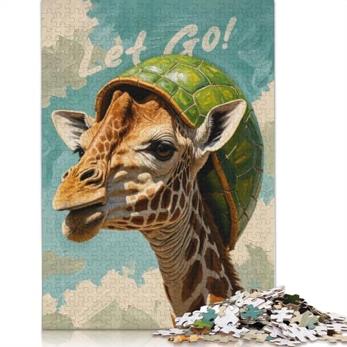 Puzzle für Erwachsene, gepanzerte Giraffe, 1000 Teile, aus Holz, ab 18 Jahren, Lernspielzeug, 1000 Teile (75 x 50 cm) von QBIREX