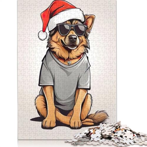 Puzzle für Erwachsene, lustiger Deutscher Schäferhund, 520-teiliges Puzzle, Holzpuzzle für Erwachsene und ab 18 Jahren, Familienaktivität, 520 Teile (52 x 38 cm) von QBIREX