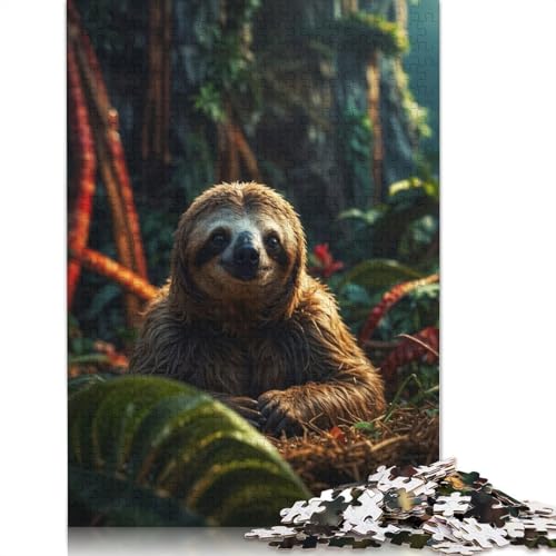 Puzzle für Erwachsene, ruhendes Dreifingerfaultier, 1500-teiliges Puzzle, Holzpuzzle für Erwachsene und ab 18 Jahren, Familienaktivität, 1500 Teile (85 x 57 cm) von QBIREX