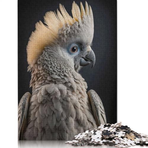 Puzzle für Erwachsene, sitzendes Poster mit Kakadu, 520-teiliges Holzpuzzle für Erwachsene und Personen ab 18 Jahren, schwierig und herausfordernd, 520 Teile (52 x 38 cm) von QBIREX