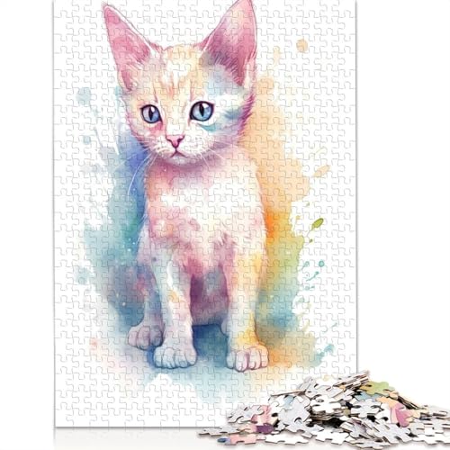 Puzzle für Erwachsene, süße japanische Bobtail-Katze, 520-teiliges Puzzle, Holzpuzzle für Erwachsene und ab 18 Jahren, Familienaktivität, 520 Teile (52 x 38 cm) von QBIREX