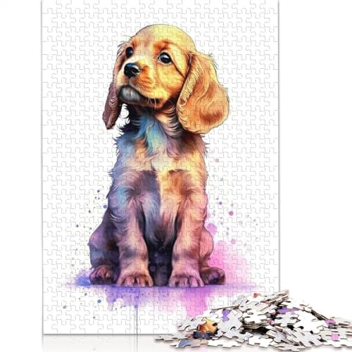 Puzzle für Erwachsene, süßer Baby-Spaniel-Welpe, 520 Teile, Puzzle für Erwachsene, Holzpuzzle & Alter ab 18 Jahren, Spielzeug, Wanddekoration, 520 Teile (52 x 38 cm) von QBIREX