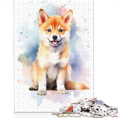 Puzzle für Erwachsene, süßer Shiba-Inu-Hundewelpe, 520-teiliges Holzpuzzle für Erwachsene ab 18 Jahren, Lernspielzeug, 520 Teile (52 x 38 cm) von QBIREX