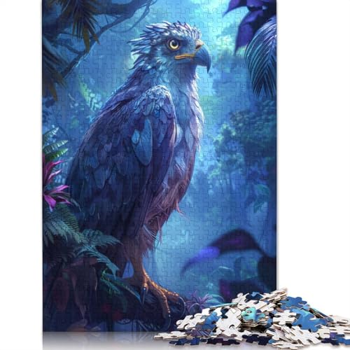 Puzzle für Erwachsene, tropischer majestätischer Adler, 1000-teiliges Puzzle, Holzpuzzle für Erwachsene und ab 18 Jahren, Spielzeug, Wanddekoration, 1000 Teile (75 x 50 cm) von QBIREX