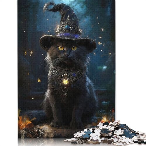 Puzzle für Erwachsene „The Purrfect Spellcaster“, 520-teiliges Holzpuzzle für Erwachsene ab 18 Jahren, Lernspielzeug, 520 Teile (52 x 38 cm) von QBIREX