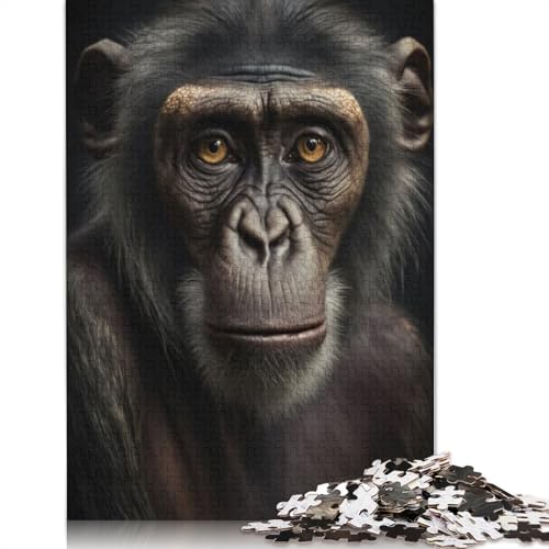 Puzzle für Erwachsene mit Affenporträt, freundliche Materialien, schwierige Puzzles für Erwachsene und Teenager, 520 Teile (52 x 38 cm) von QBIREX