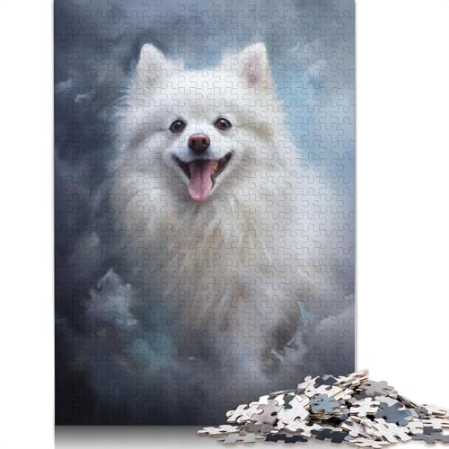Puzzle für Erwachsene mit weißem Zwergspitz, Spielzeug, Lernspiel, schwierige Puzzles für Kinder ab 12 Jahren, 520 Teile (52 x 38 cm) von QBIREX