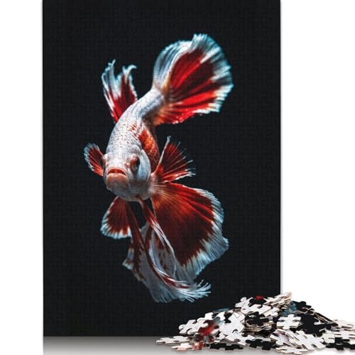 Puzzle für Erwachsene und Jugendliche, bunter Kampffisch, 520-teiliges Puzzle aus Holz für Erwachsene ab 18 Jahren, tolles Geschenk für Erwachsene und 520 Teile (52 x 38 cm) von QBIREX