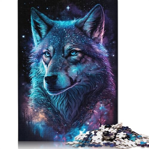 Puzzle für Erwachsene und Teenager, 500 Teile, Gaming-Puzzles, Kunst, Galaxie, Wolf-Puzzle, Lernspiele, Familienaktivitäten, 500 Teile (52 x 38 cm) von QBIREX