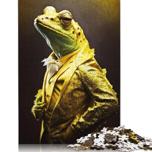 Puzzle im Frosch-Stil, Dekompressionsspielzeug, rechteckiges Papierpuzzle für Kinder und Erwachsene ab 12 Jahren, 1000 Teile (75 x 50 cm) von QBIREX