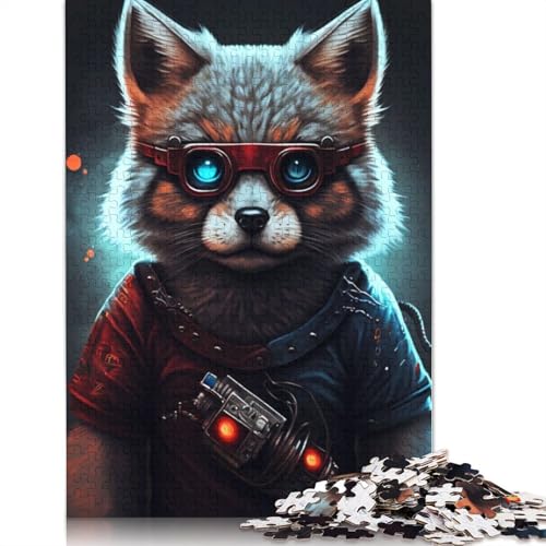 Puzzle im Portrait-Fuchs-Stil, rechteckig, aus Pappe, 100% recyceltem Karton, als Geschenk zum Kindertag für Erwachsene, 1000 Teile (26 x 38 cm) von QBIREX