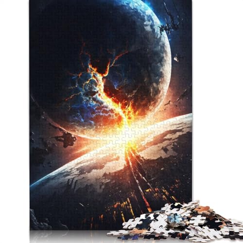 Puzzle mit 1000 Teilen, zerschmettertes Sonnensystem, buntes Puzzle, Geschenke für Männer, für Kinder ab 12 Jahren, 1000 Teile (75 x 50 cm) von QBIREX