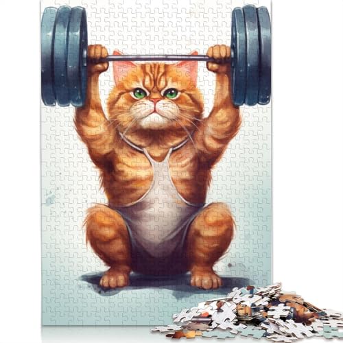 Puzzle mit 1000 Teilen Bodybuilding Biest für Erwachsene, nachhaltiges Holzpuzzle | 1000-teiliges Set (75 x 50 cm) von QBIREX