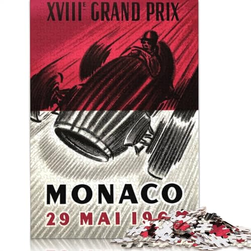 Puzzle mit 1000 Teilen zum Großen Preis von Monaco von 1965, für Erwachsene, Lernspiele für Zuhause, Bastelspielzeug (75 x 50 cm) von QBIREX