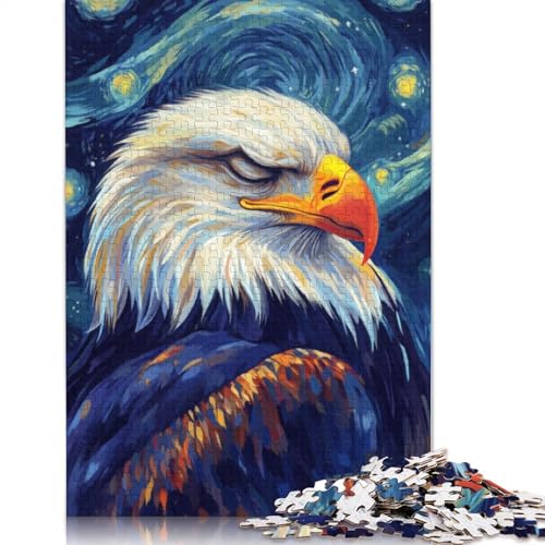 Puzzle mit 1500 Teilen, Adler in der Sternennacht, für Erwachsene, Lernspiele für Zuhause, Bastelspielzeug (85 x 57 cm) von QBIREX