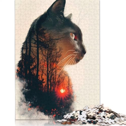 Puzzle mit 1500 Teilen, Katzennatur, Denksportaufgaben für Erwachsene, Puzzle für Erwachsene und Kinder, 1500 Teile (85 x 57 cm) von QBIREX